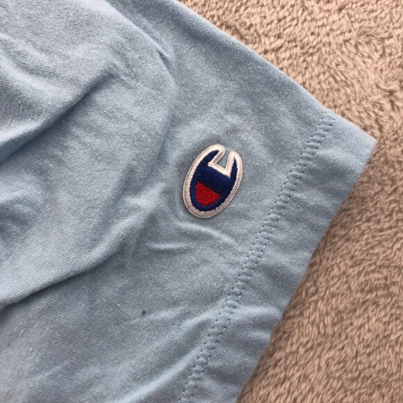 Champion Mens T-Shirt Medium Light Blue Athletic Short Sleeve Casual Graphic Tee - Picture 6 of 7